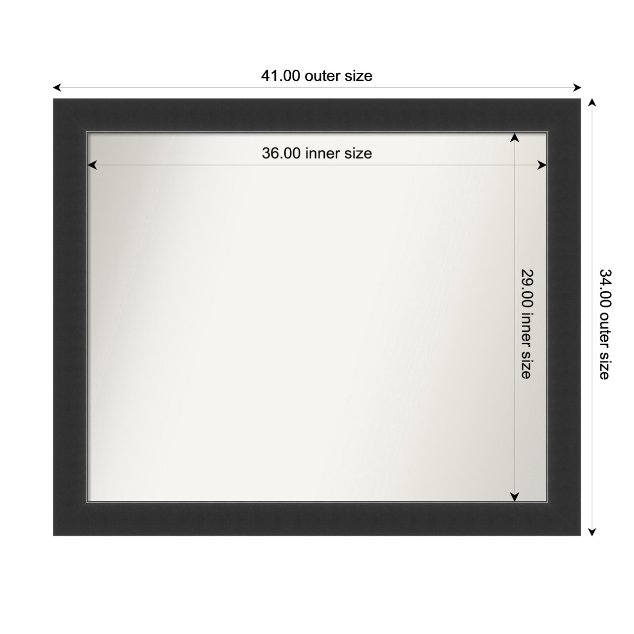 Corvino Black Non-Beveled Custom Framed Bathroom Vanity Wall Mirror